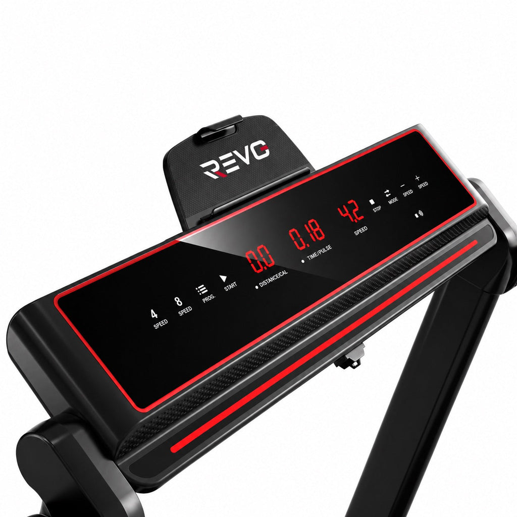REVO Tempo 16 Folding Treadmill – 1 to 16 km/h – 16 Programs – 120 × 45 cm Surface – Ultra-Compact 19 cm Fold