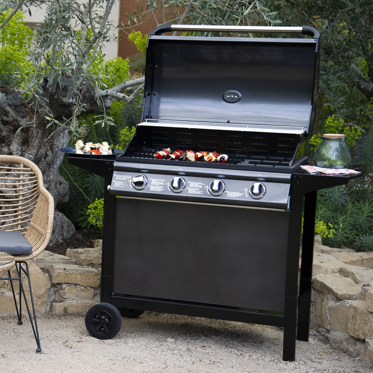 Barbecue au gaz Sorrento - 4 brûleurs avec thermomètre 14kW