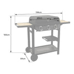 Barbecue à gaz sur chariot Ibiza - 3 Brûleurs 8,4 kW