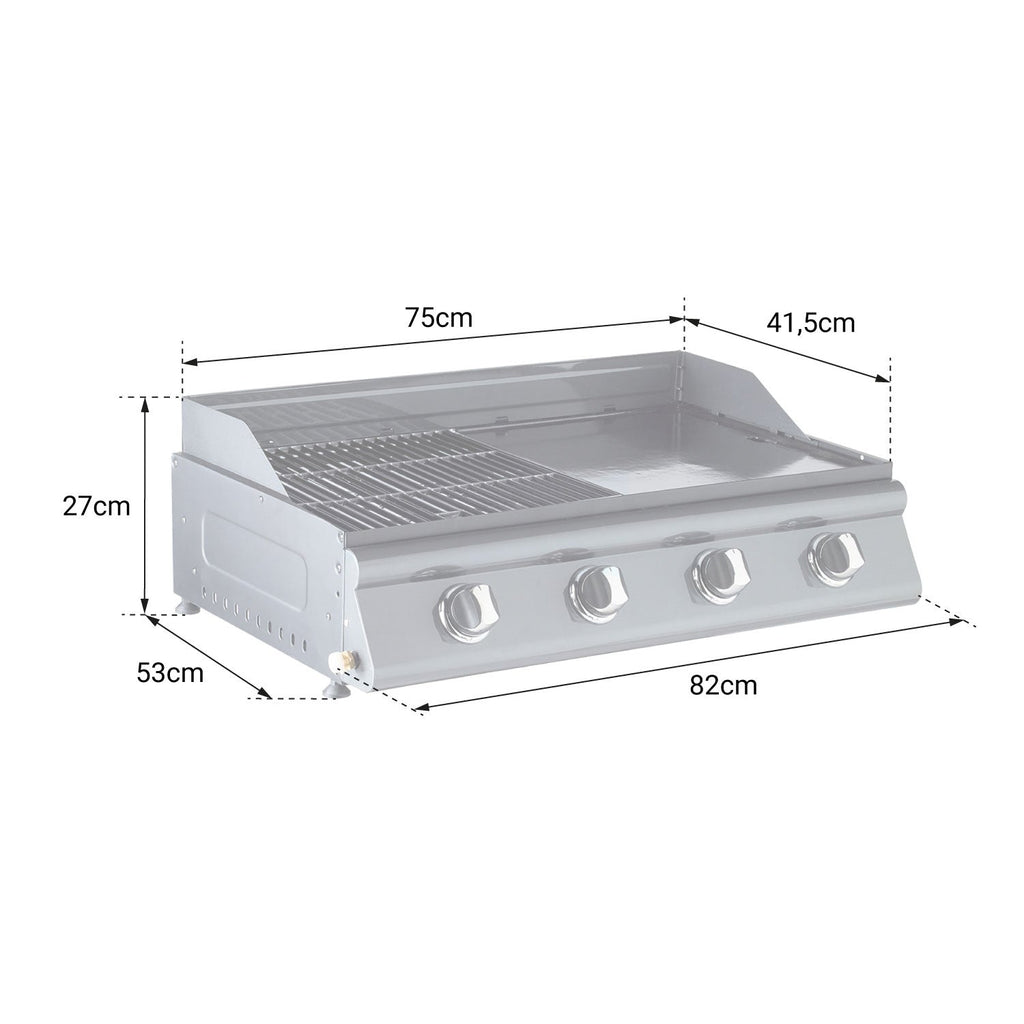 Barbecue gaz mixte Tenerife - 4 brûleurs 14 kW
