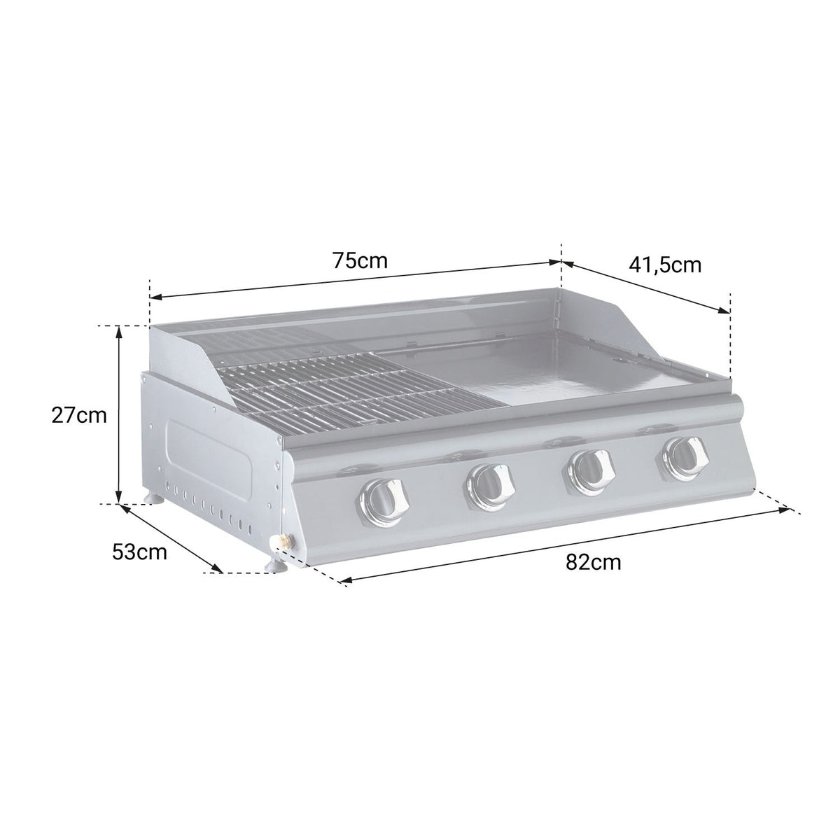 Barbecue gaz mixte Tenerife - 4 brûleurs 14 kW