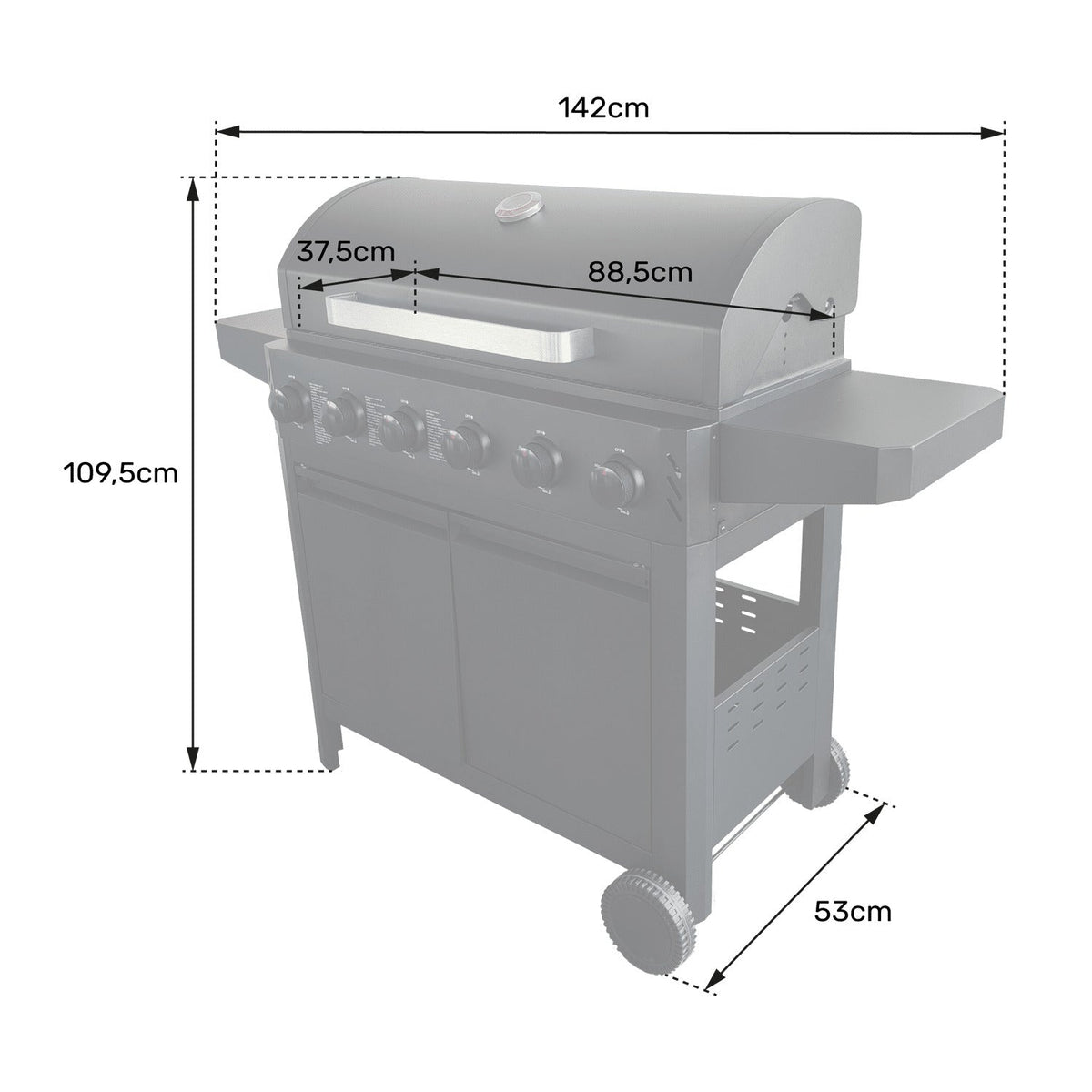 Barbecue à gaz Malibu - 6 brûleurs 15kW