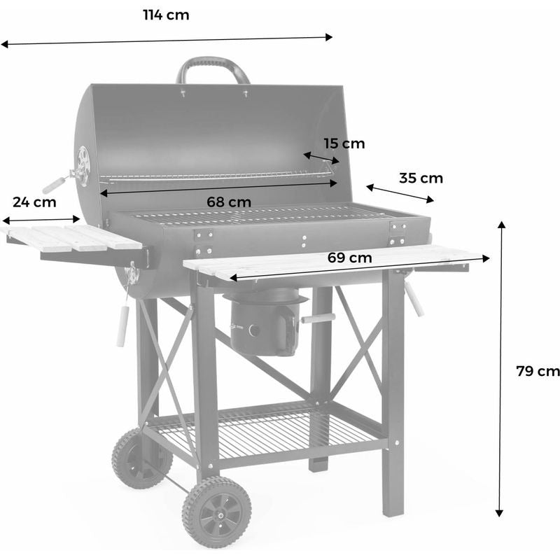 American Charcoal Barbecue REVO Malaga – Smoker with Thermometer