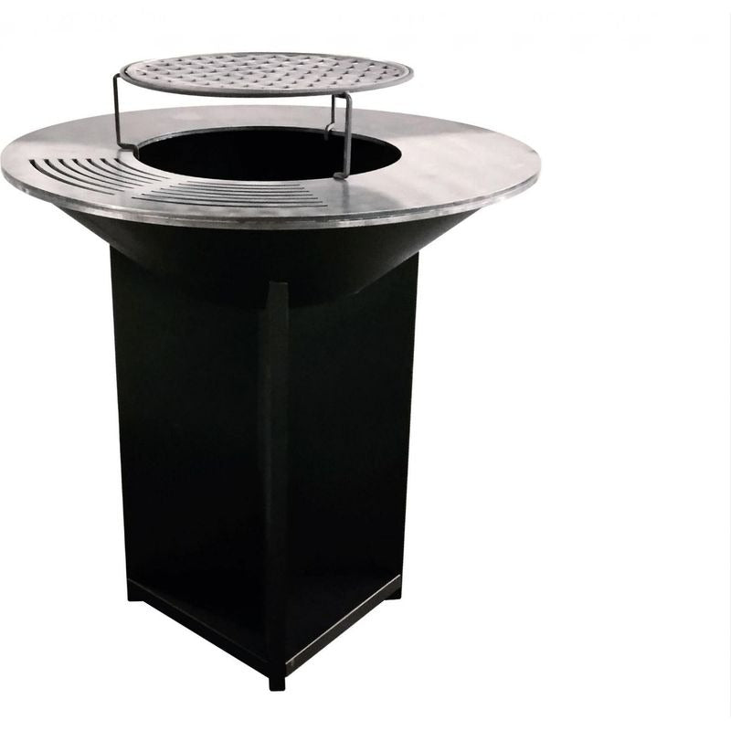 Brasero Barbecue REVO Bilbao – Acier 100 cm – Plancha circulaire – Rangement à bois intégré