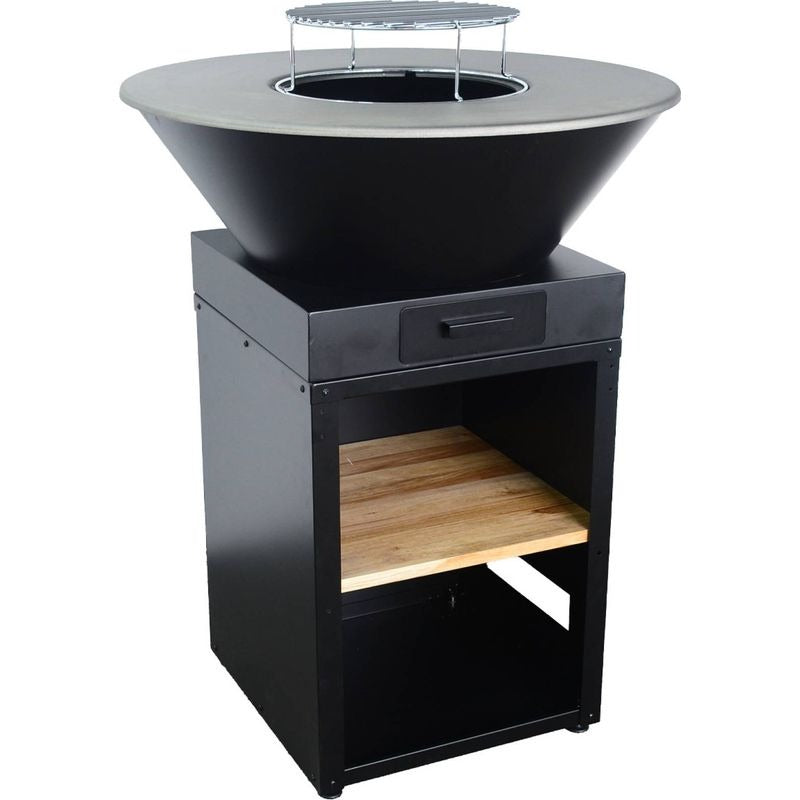 Brasero Plancha REVO Vigo – Ø 81,5 cm – Grille de cuisson – Rangement pour bûches