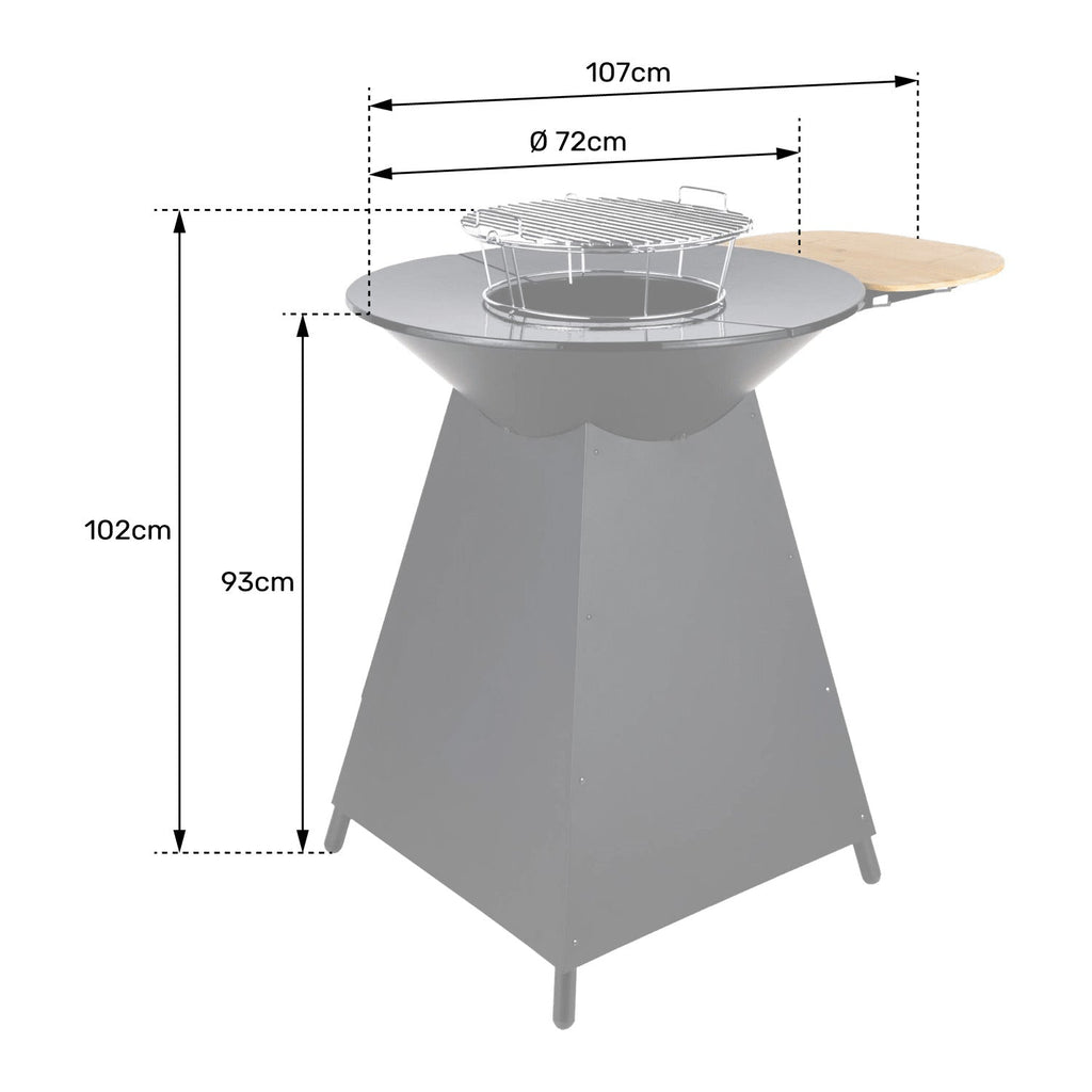REVO Vulcan - Barbecue bois et charbon de bois avec plaque en fonte émaillée