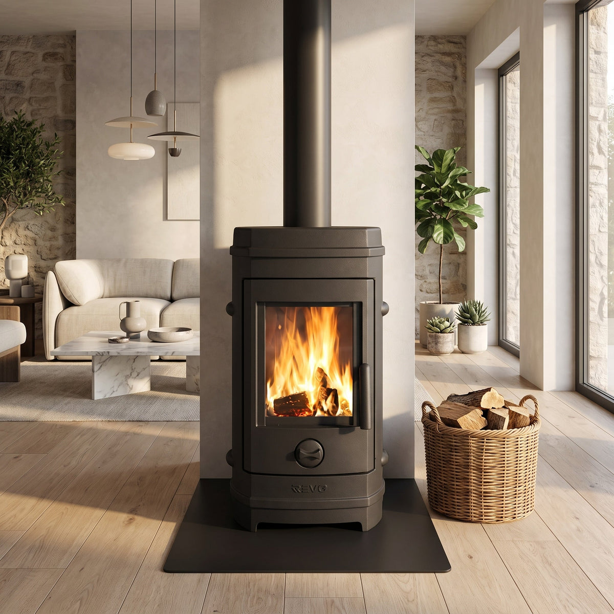 Wood stove REVO 7 kW cast iron – Front loading – 35 cm logs