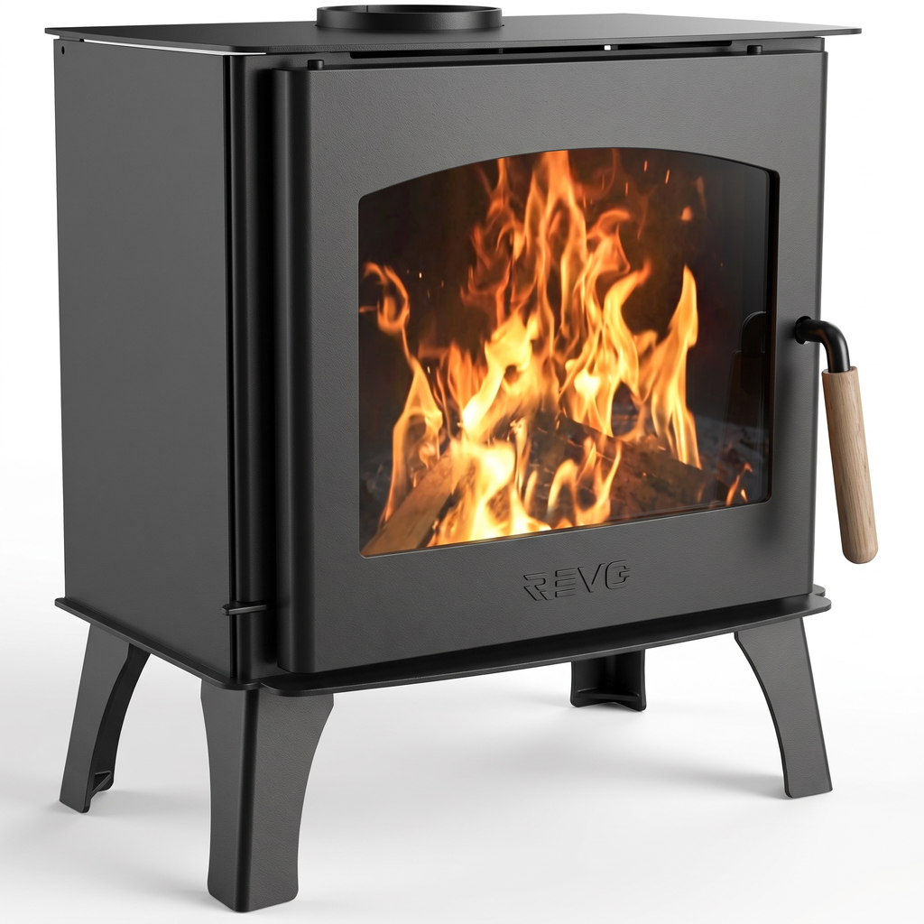 Poêle à bois REVO 11,8 kW – Bûches 52 cm – Vitre propre