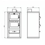 Poêle à bois REVO 12 kW – Four intégré – Sortie supérieure