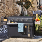 Plancha Gaz REVO Cordoba XL – Plaque Inox – 4 Brûleurs – Chariot Inclus – 9,6 kW