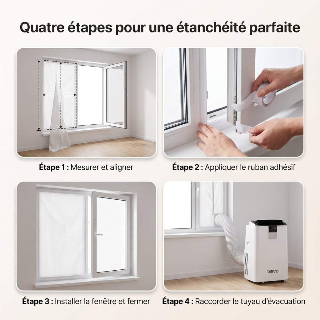 Climatiseur mobile REVO Aero 14 – 14 000 BTU – Wi-Fi – 4-en-1 – 33 m² – Classe A