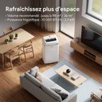Climatiseur mobile REVO AirSense 10 – 10 000 BTU – Classe A+ – Climatisation, ventilation et déshumidification