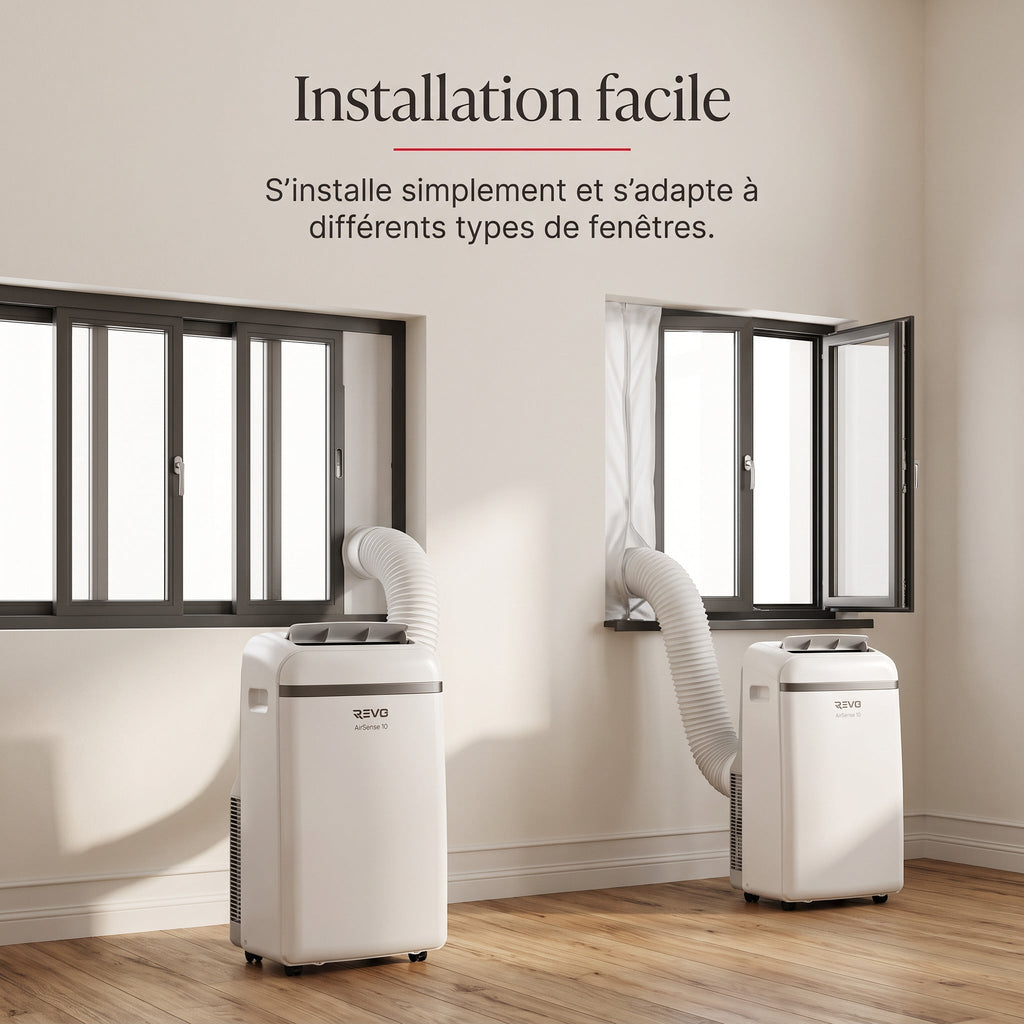 Climatiseur mobile REVO AirSense 10 – 10 000 BTU – Classe A+ – Climatisation, ventilation et déshumidification