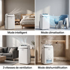 Climatiseur mobile REVO AirSense 10 – 10 000 BTU – Classe A+ – Climatisation, ventilation et déshumidification
