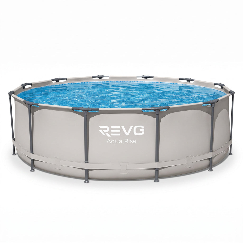 Piscine hors-sol ronde REVO Aqua Rise – Ø366 × 100 cm – 9 150 L – Filtration et échelle incluses