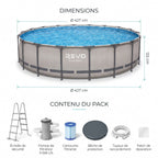 Piscine hors-sol ronde REVO Aqua Grand – Ø427 × 122 cm – 15 232 L – Filtration 3 028 L/h
