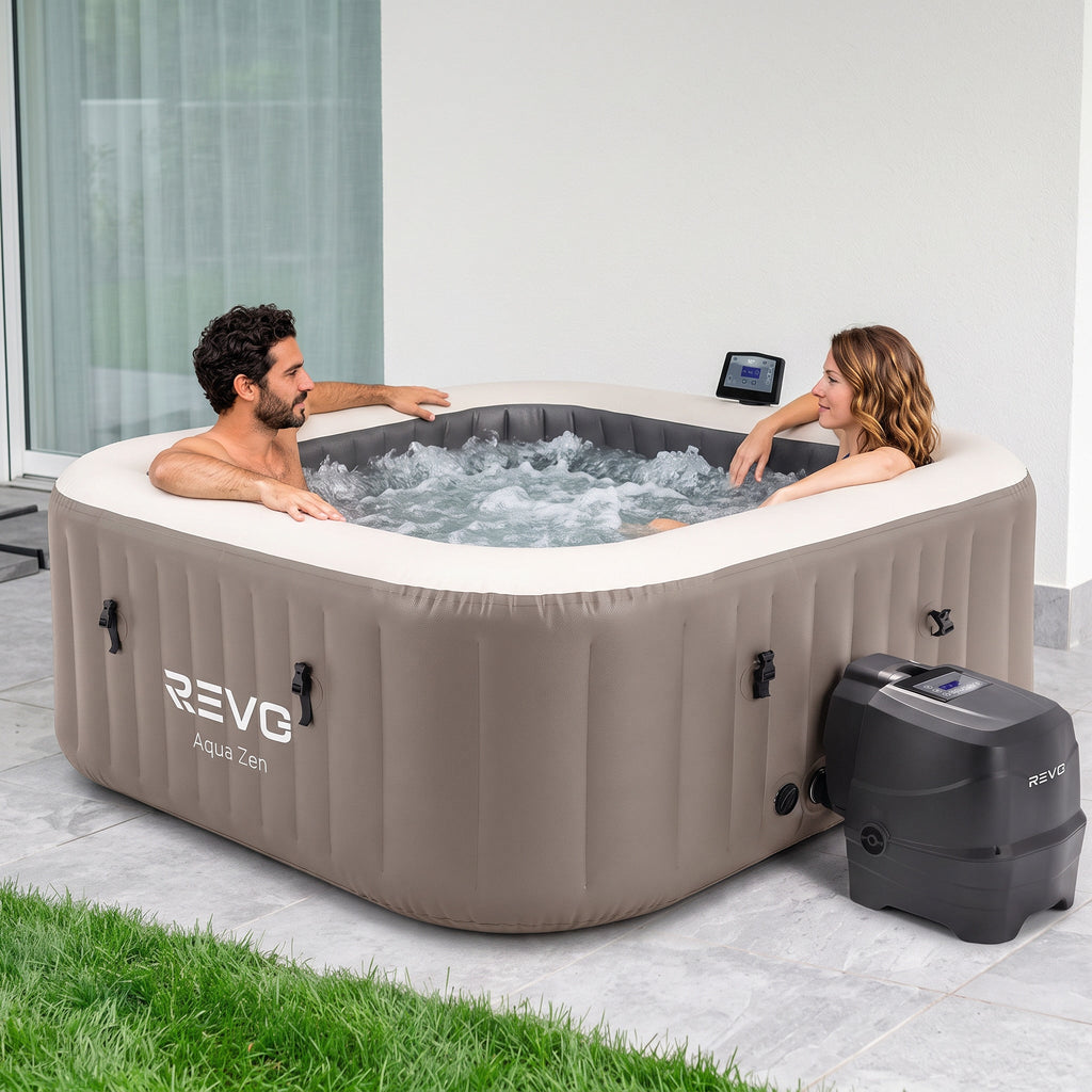 Spa gonflable REVO Aqua Zen – 4 places – 140 jets – chauffage 40°C – Wi-Fi & LED