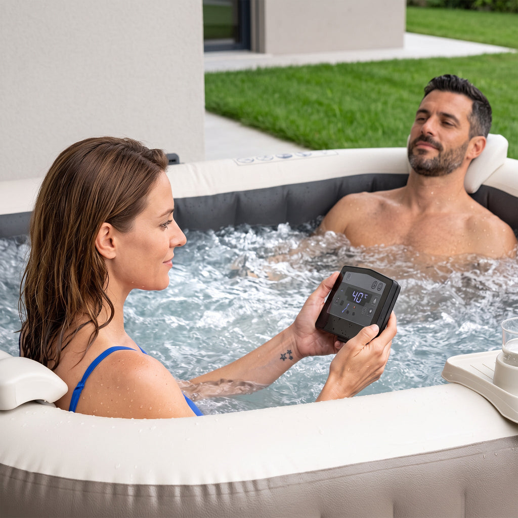 Spa gonflable REVO Aqua Zen – 4 places – 140 jets – chauffage 40°C – Wi-Fi & LED