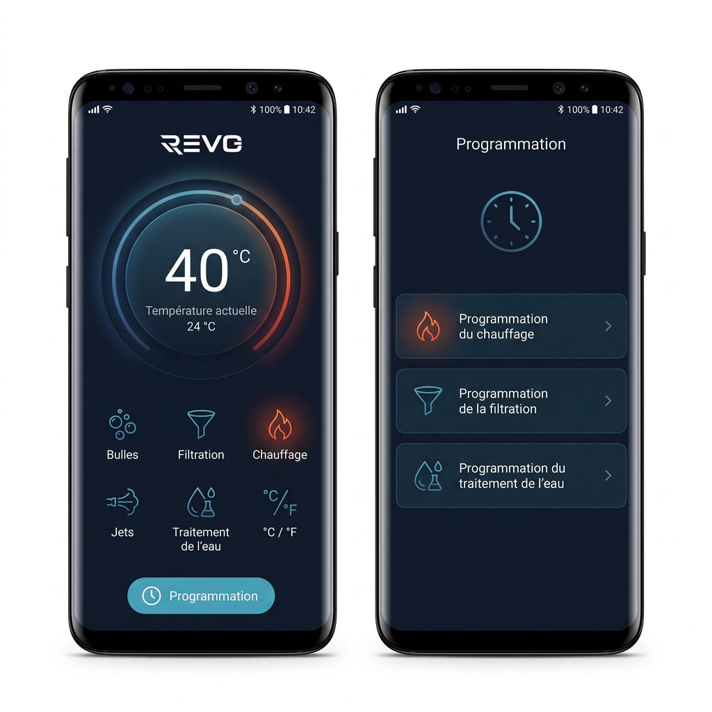 Spa gonflable REVO Aqua Elite – 4 places – 120 jets – Chauffage 40°C – Wi-Fi