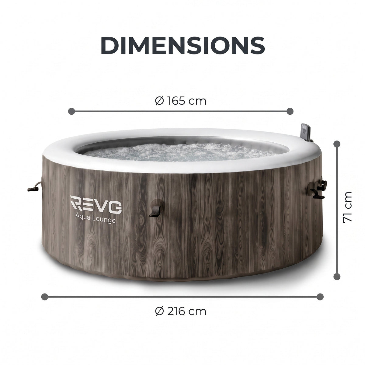 Spa gonflable REVO Aqua Lounge – 6 places – 170 jets – Chauffage 40°C – Wi-Fi