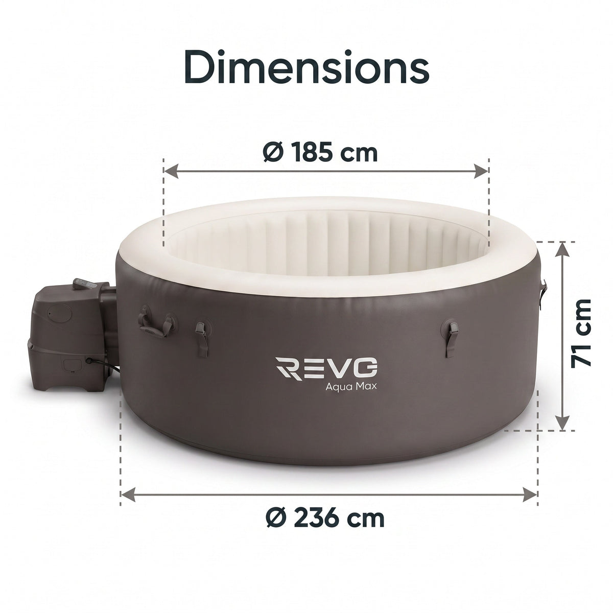 Spa gonflable REVO Aqua Max – 8 places – 170 jets – Chauffage 40°C