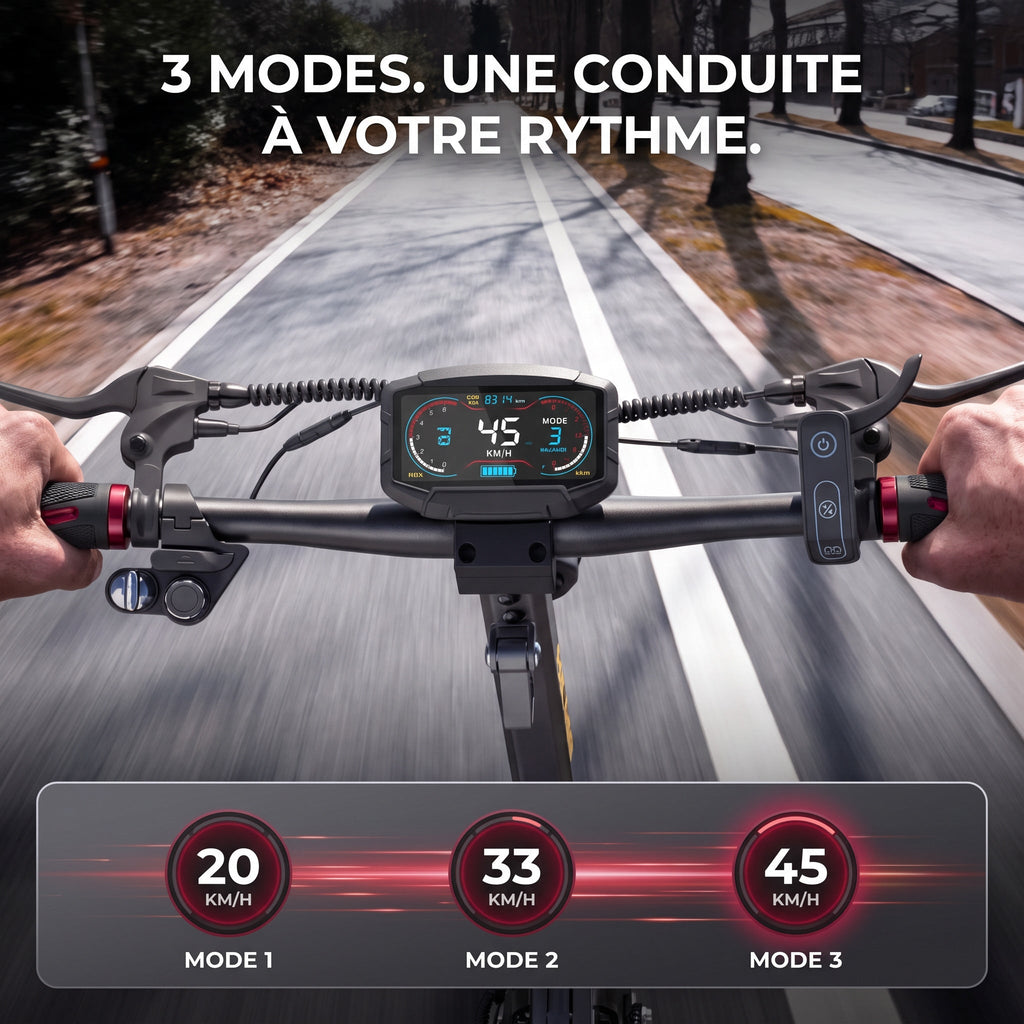 Trottinette électrique REVO Vector – 1100 W max. – Autonomie 70 km – Batterie 48 V 13 Ah – Pneus 10" – Suspension et NFC