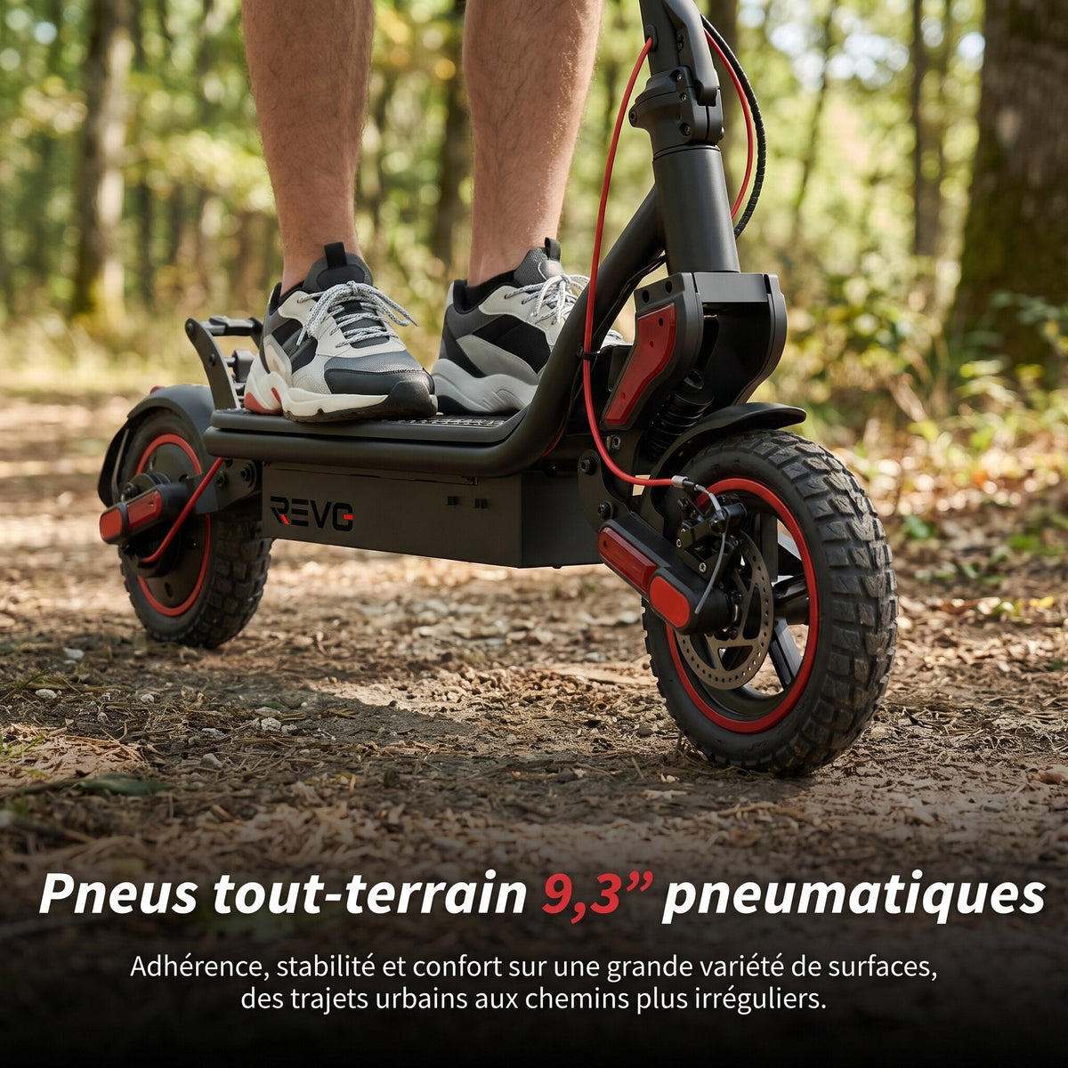 Trottinette électrique REVO Pulse – 750 W – Autonomie 45 km – Batterie 48 V 14 Ah – Pneus 9,3" – 4 modes