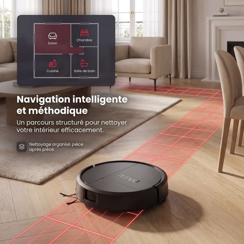 Robot Aspirateur Laveur REVO Vector 15 – 15 000 Pa avec station de vidage automatique et navigation LiDAR