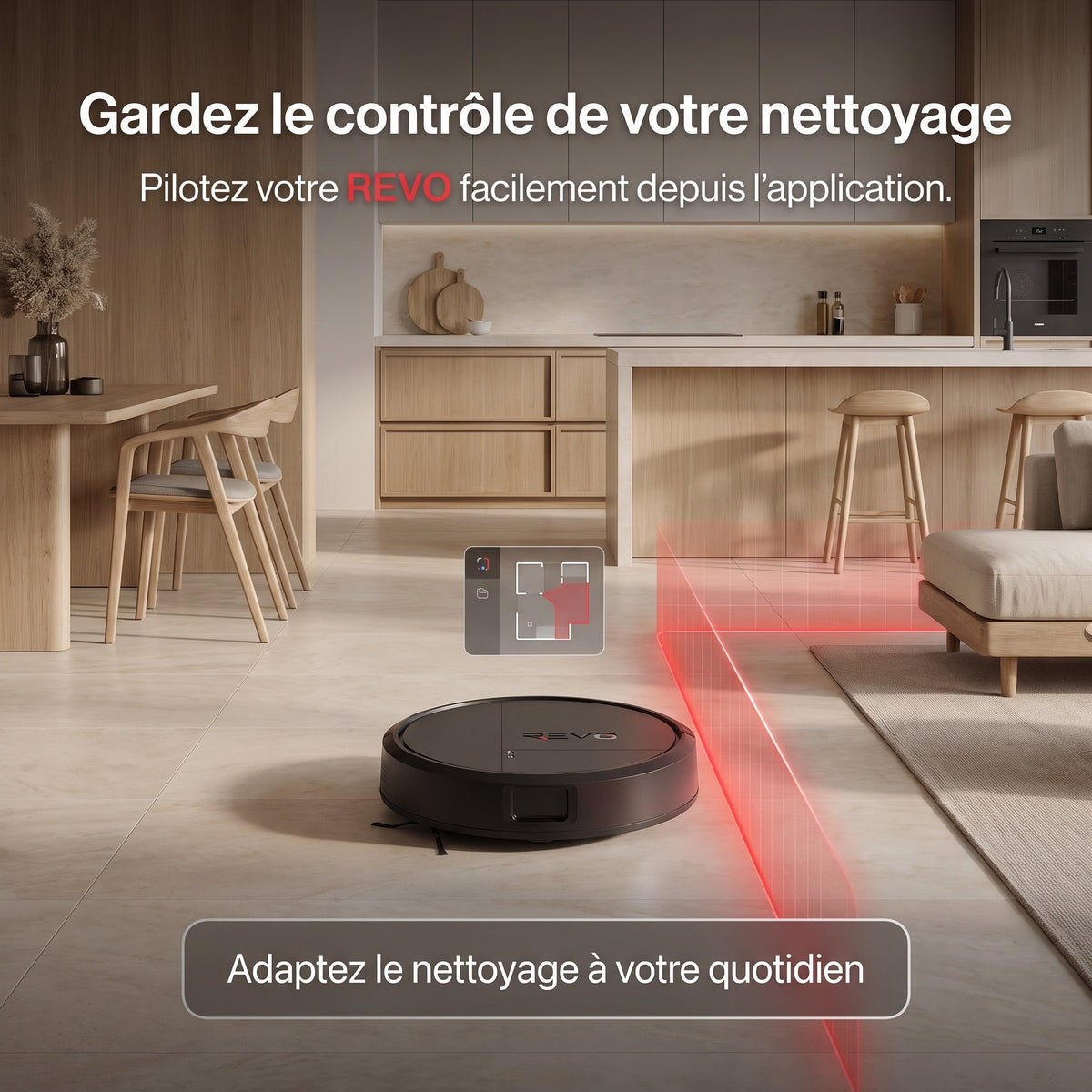 Robot Aspirateur Laveur REVO Vector 15 – 15 000 Pa avec station de vidage automatique et navigation LiDAR