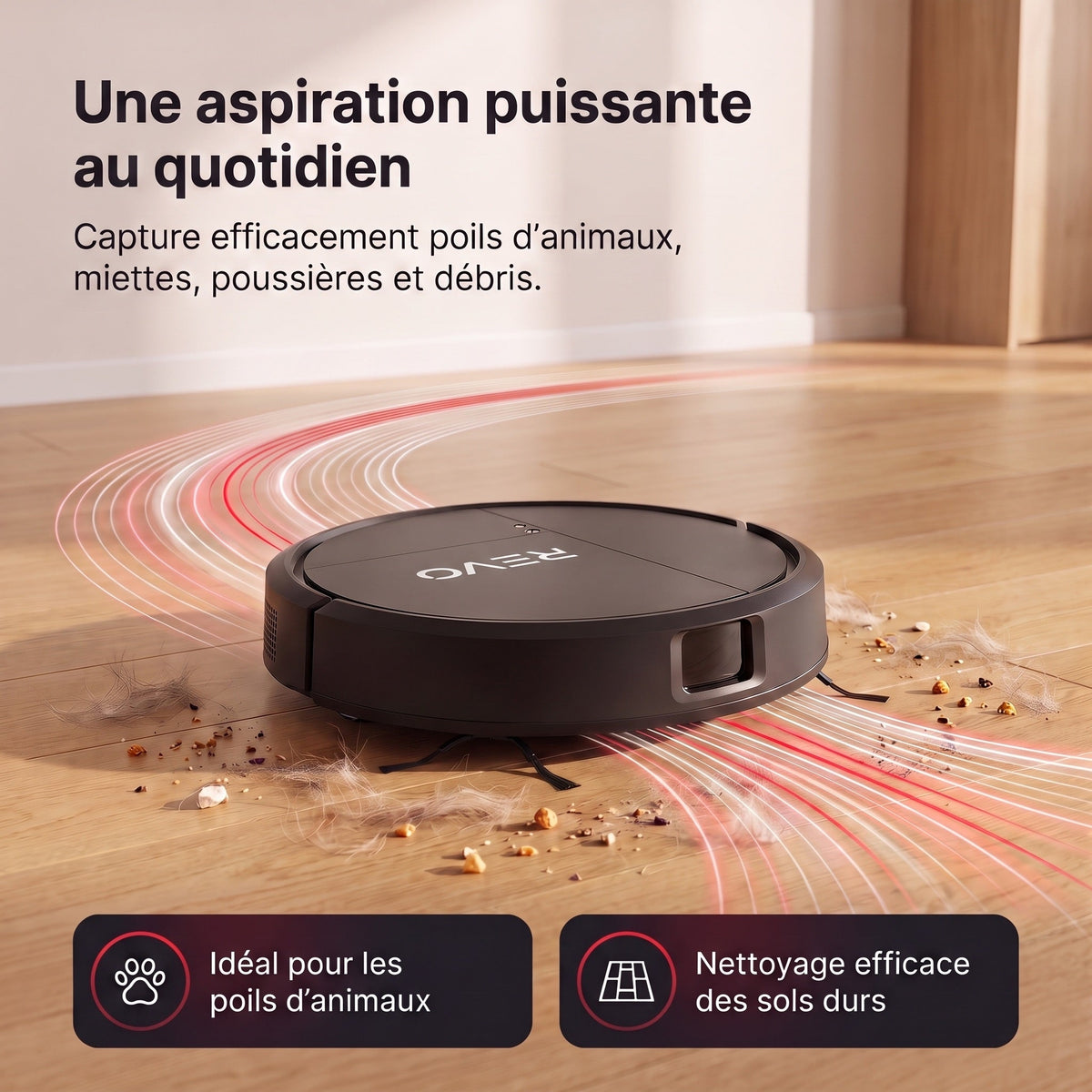 Robot Aspirateur Laveur REVO Vector 15 – 15 000 Pa avec station de vidage automatique et navigation LiDAR