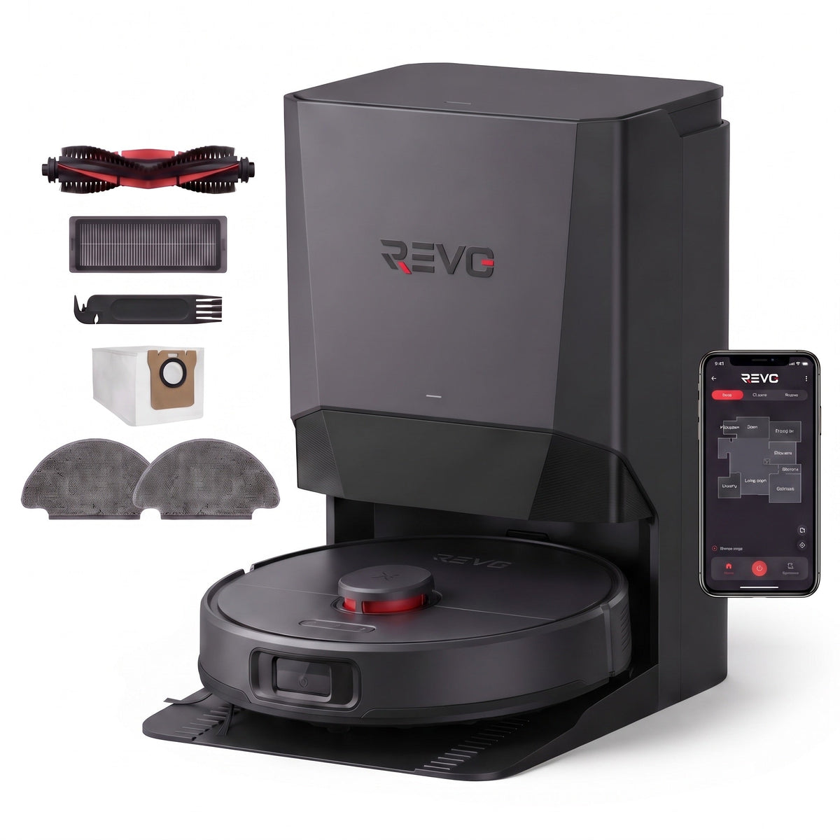 Robot Aspirateur Laveur REVO Nova 6 – 6 000 Pa avec station tout-en-un et navigation LiDAR