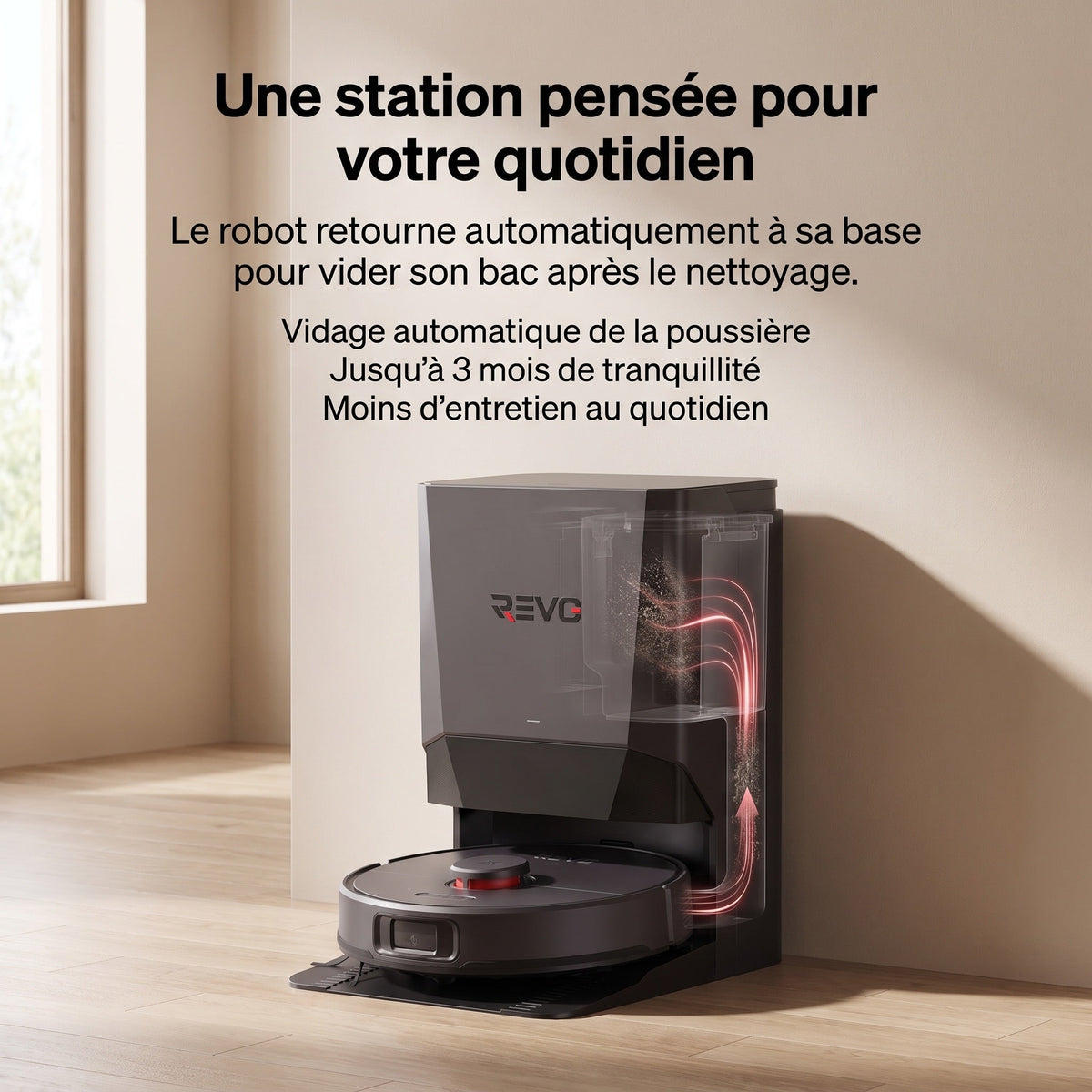 Robot Aspirateur Laveur REVO Nova 6 – 6 000 Pa avec station tout-en-un et navigation LiDAR