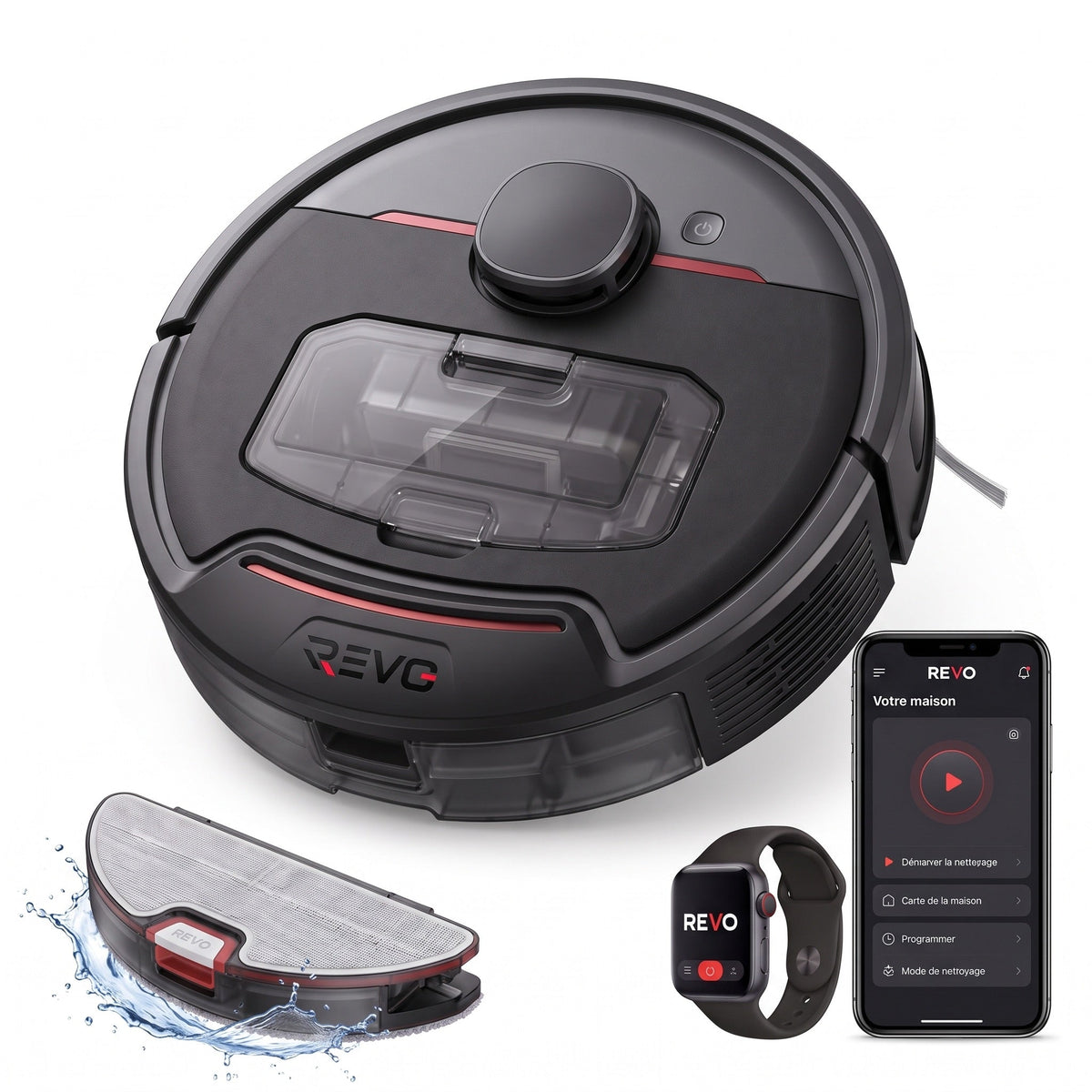 Robot Aspirateur REVO Vector 5 – Laveur 3-en-1 5 000 Pa avec navigation intelligente et contrôle connecté
