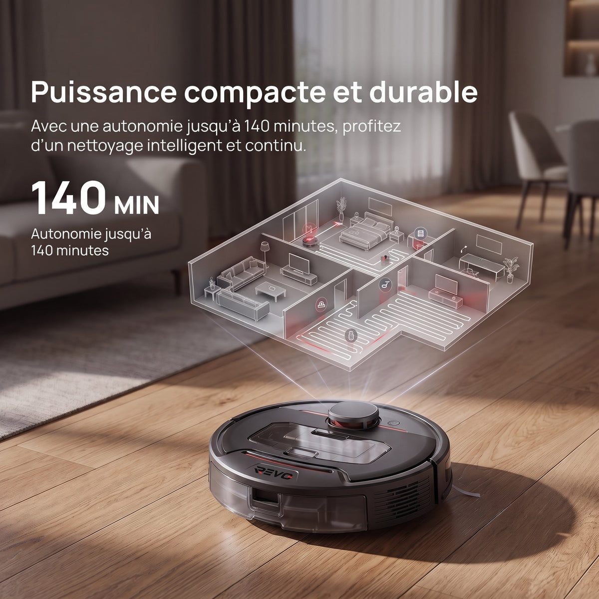 Robot Aspirateur REVO Vector 5 – Laveur 3-en-1 5 000 Pa avec navigation intelligente et contrôle connecté