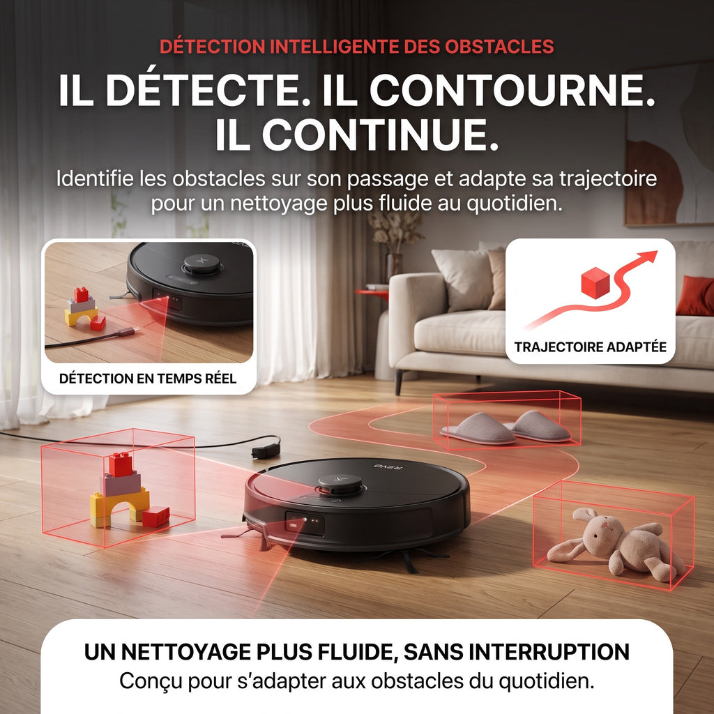 Robot aspirateur laveur REVO S20 Ultra – 36 000 Pa – Navigation 3D – Station automatique