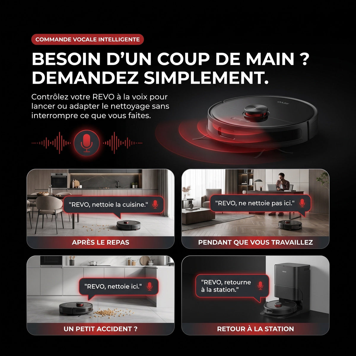 Robot aspirateur laveur REVO S20 Ultra – 36 000 Pa – Navigation 3D – Station automatique