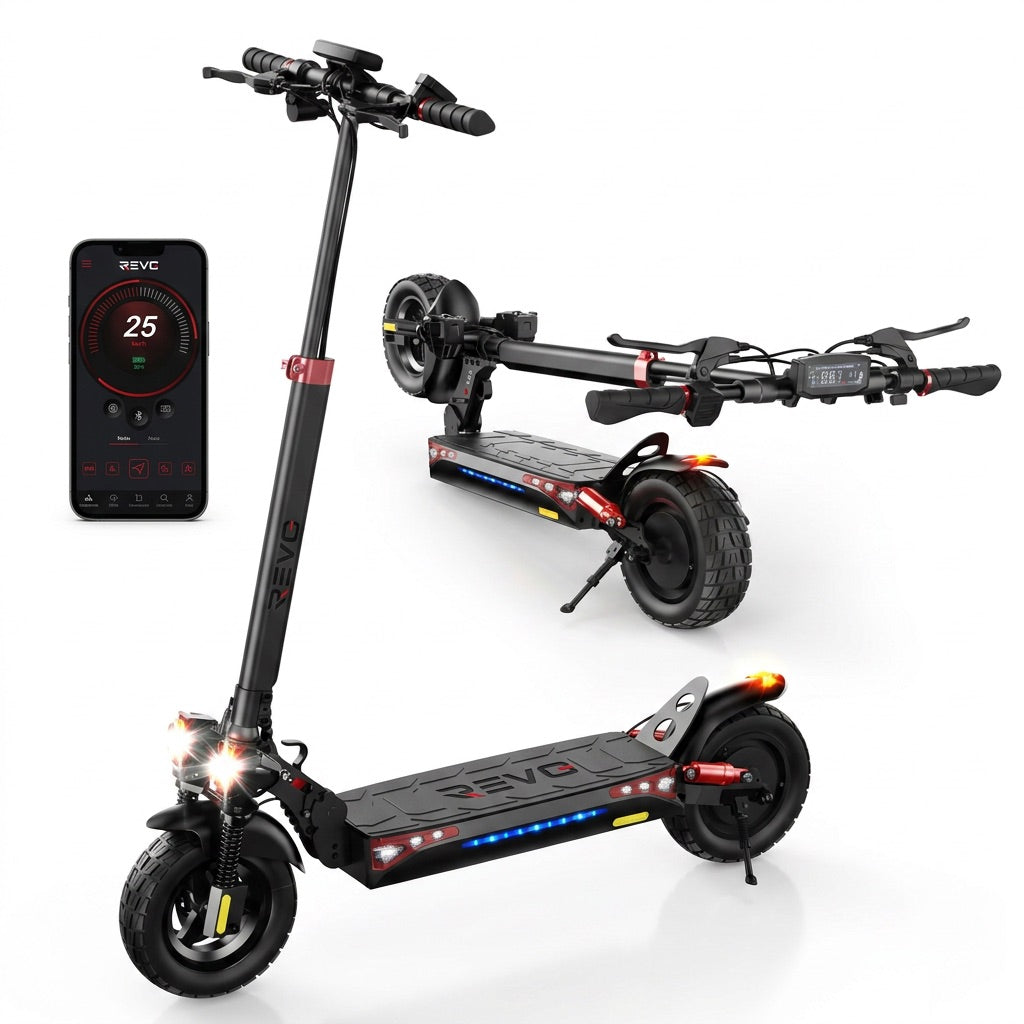 Trottinette électrique REVO Titan 800 – 800 W – Autonomie 45 km – Batterie 48 V 15 Ah – Pneus tout-terrain 10 po