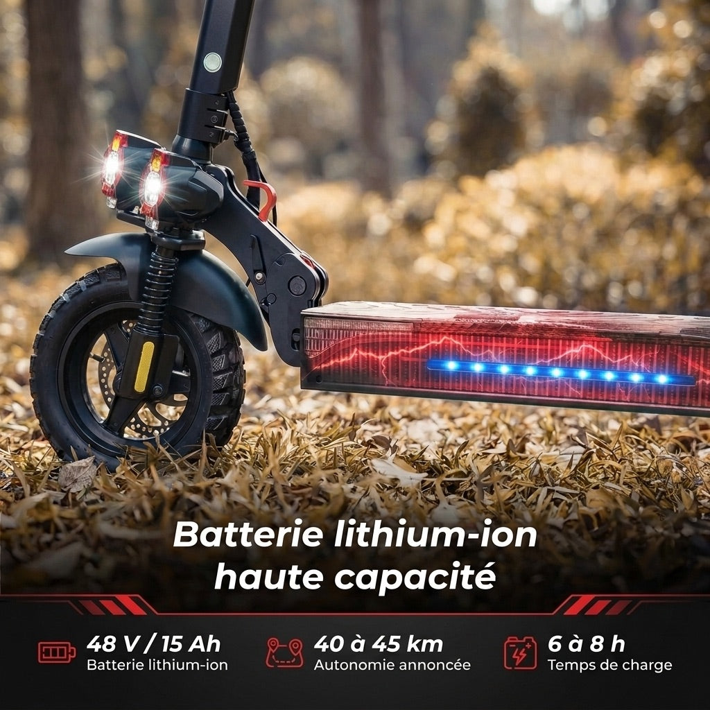 Trottinette électrique REVO Titan 800 – 800 W – Autonomie 45 km – Batterie 48 V 15 Ah – Pneus tout-terrain 10 po