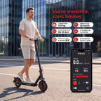 Trottinette Électrique REVO Nova – 350 W (Crête 650 W) – Autonomie 30-35 km – Batterie 36V 7,8 Ah – Pneus 8,5" Nid d'Abeille