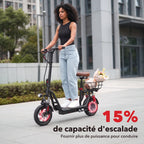 Trottinette électrique REVO Zenith – 500 W – Autonomie 35 km – Batterie 36 V 7,5 Ah – Pneus 12" – Avec siège