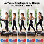 Tapis de course pliable REVO Trail – 12 km/h – 12 programmes HIIT – Écran LED et application connectée