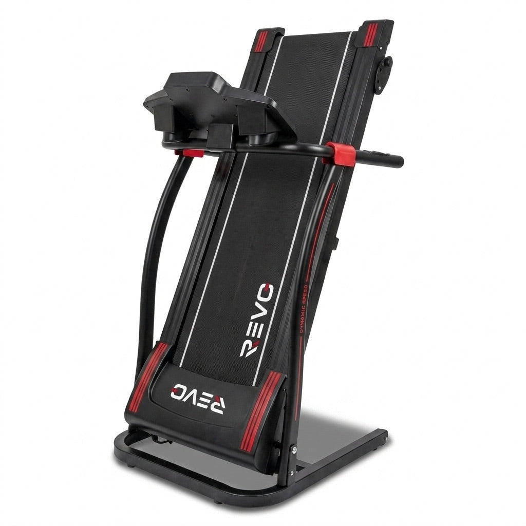Tapis de course pliable REVO Motion 14 – 0,8 à 14 km/h – 12 programmes – Surface de course 123 × 40 cm – Charge maximale 120 kg