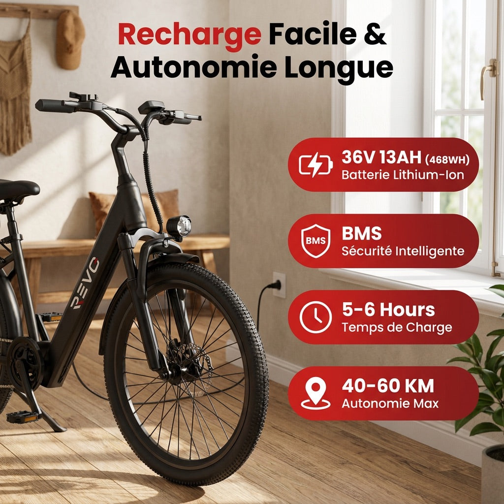 Electric Bicycle REVO Horizon 24 – 250 W – Range up to 40 km – Battery 36 V 10 Ah – 7 Speeds