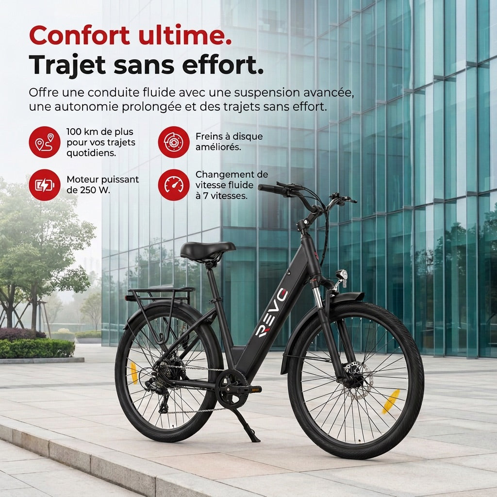 Electric Bicycle REVO Venture – 250 W – Range up to 100 km – 561.6 Wh Battery – 27.5 Wheels – Hydraulic Brakes