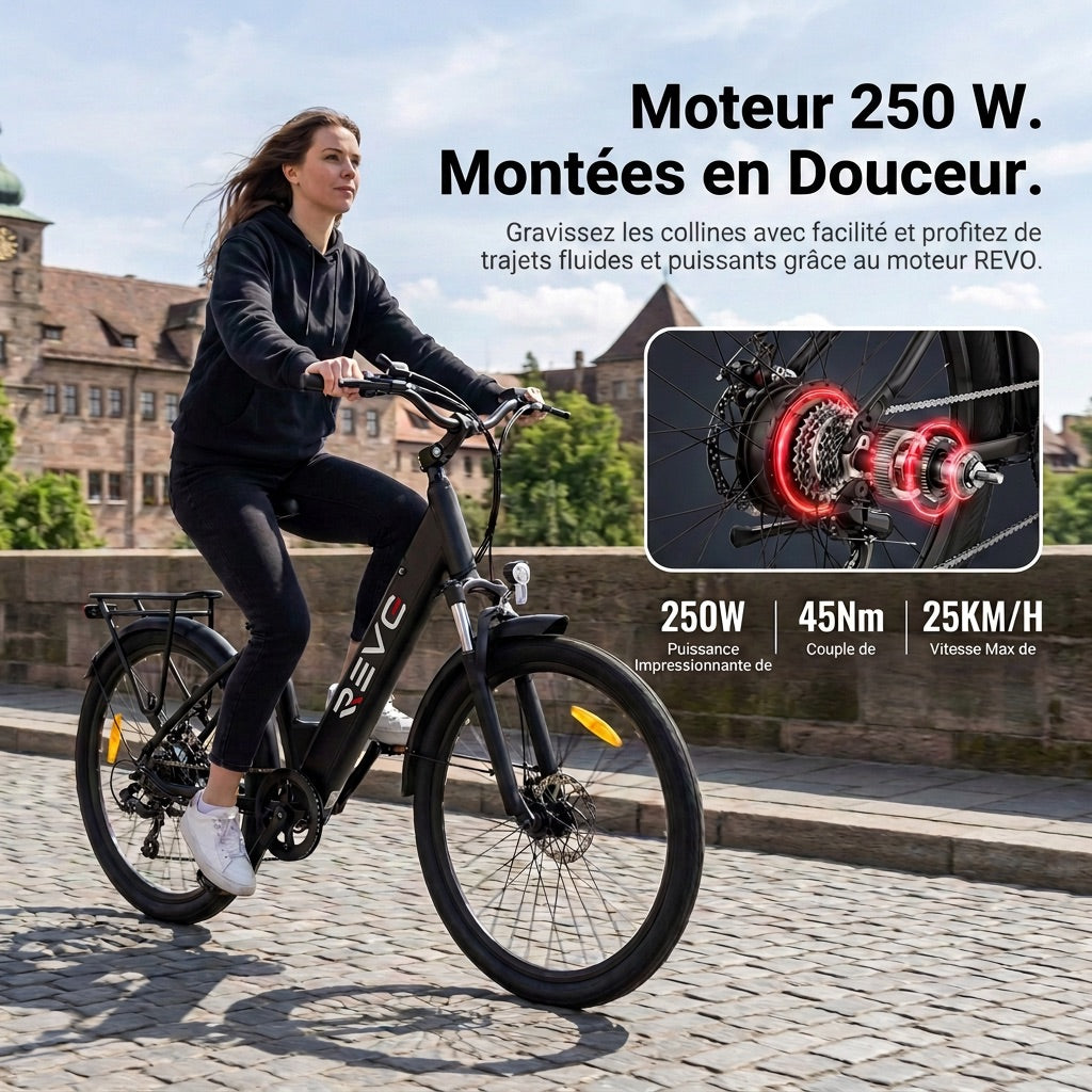 Electric Bicycle REVO Venture – 250 W – Range up to 100 km – 561.6 Wh Battery – 27.5 Wheels – Hydraulic Brakes