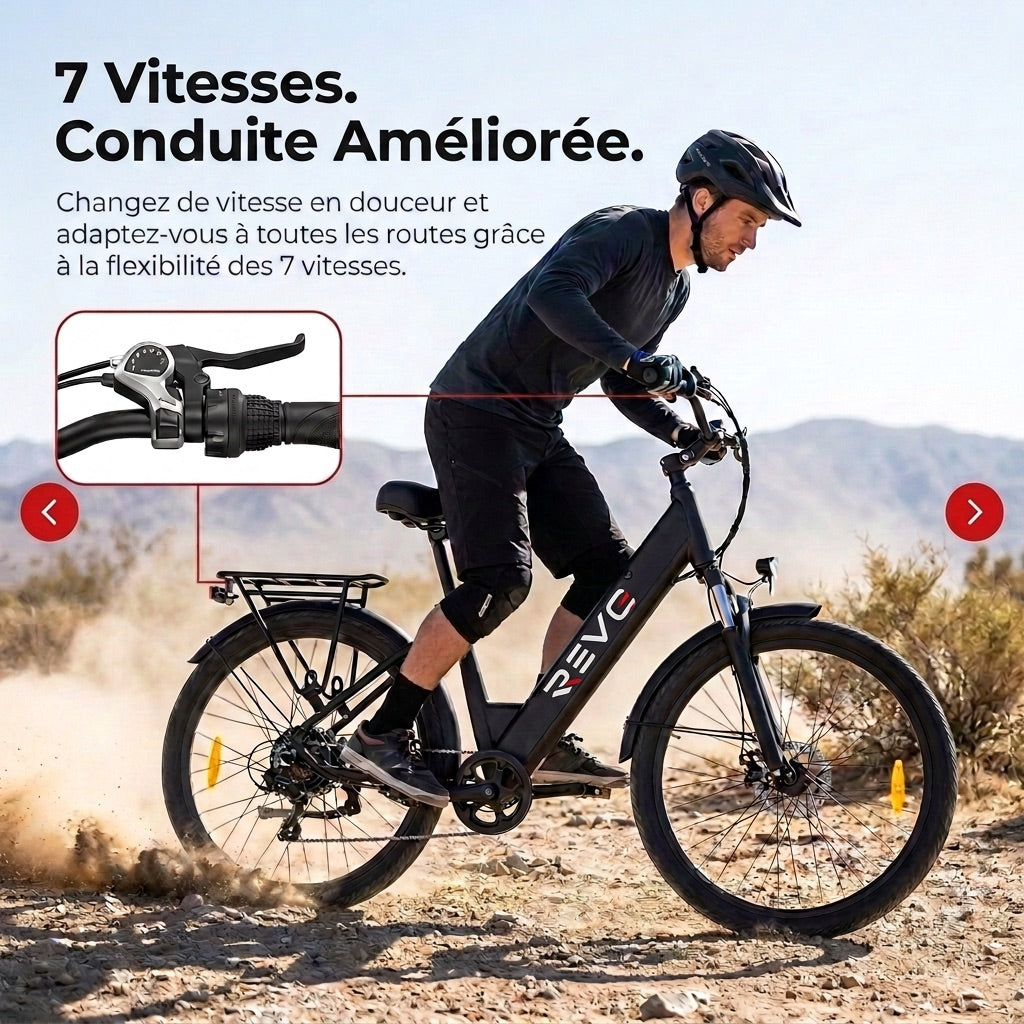 Electric Bicycle REVO Venture – 250 W – Range up to 100 km – 561.6 Wh Battery – 27.5 Wheels – Hydraulic Brakes