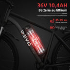 Electric Mountain Bike REVO Trail – 250 W – Range 35 to 90 km – 36 V 10.4 Ah Battery – 26-inch Tires – 7 Speeds