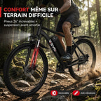 Electric Mountain Bike REVO Trail – 250 W – Range 35 to 90 km – 36 V 10.4 Ah Battery – 26-inch Tires – 7 Speeds