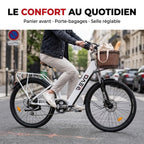 Electric Bike REVO Citya - 250 W - 80 km Range - 36 V 10 Ah Battery - 26" - Basket & Luggage Rack