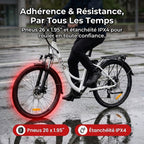 Vélo Électrique REVO CityFlow – 250 W – Autonomie 90 km – Batterie 561,6 Wh – Shimano 7 Vitesses – Roues 26 pouces